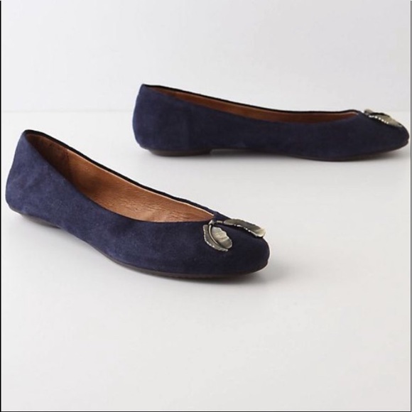 Anthropologie Shoes - Pilcro & The Letterpress Navy Blue Suede Flats